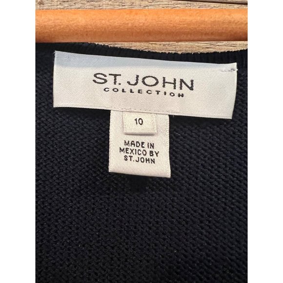 NWOT St John Collection Sleeveless Milano caviar wool Knit Dress Size 10 - Picture 3 of 9